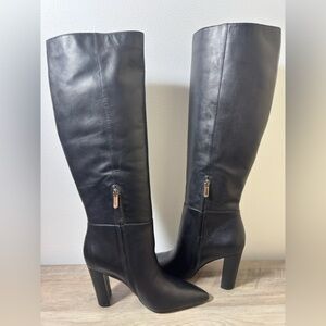 Sam Edelman Raakel black leather knee high boots size 8 NEW